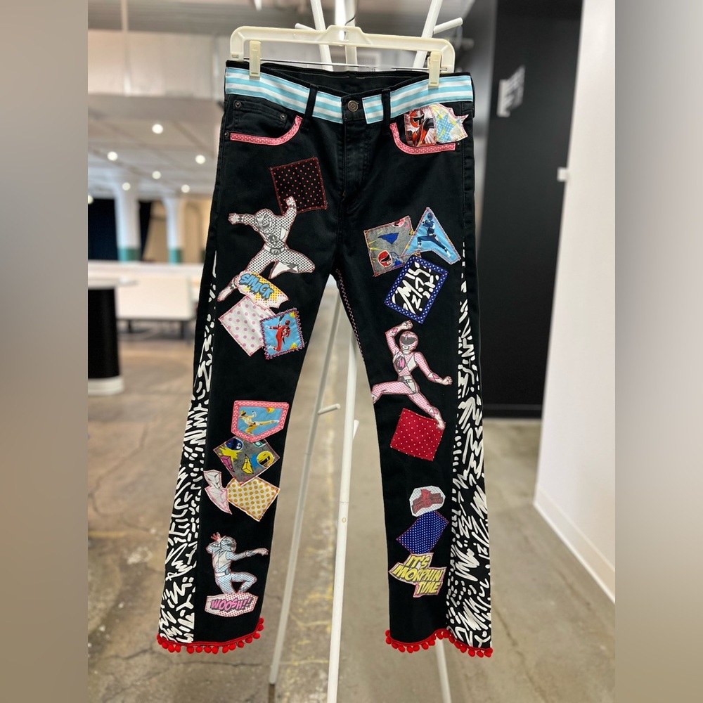 Power Rangers Upcycled Patchwork Collage One Of A… - image 1